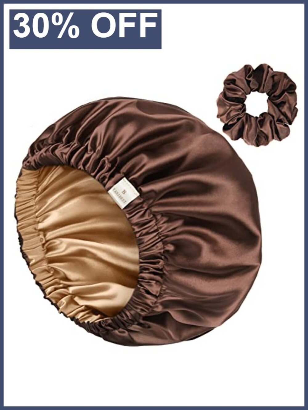 Satin Sleep Bonnet Adjustable Hair Wrap Frizz Control Night Cap One Size